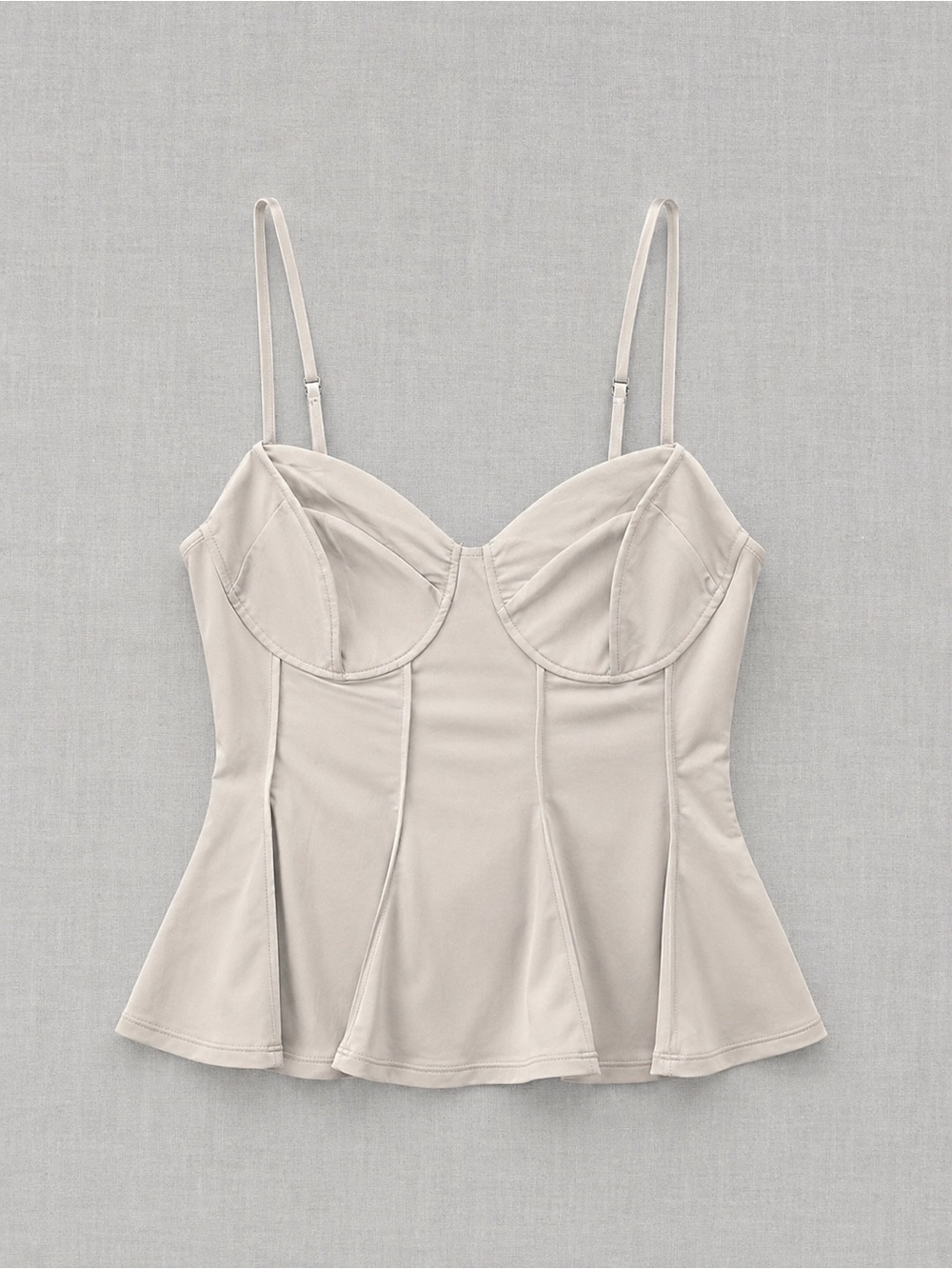 H&M Light Beige Smocked Bustier Top